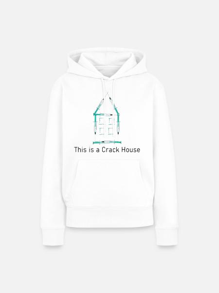 Crack Haus - Frauen Premium Bio Hoodie - Weiß