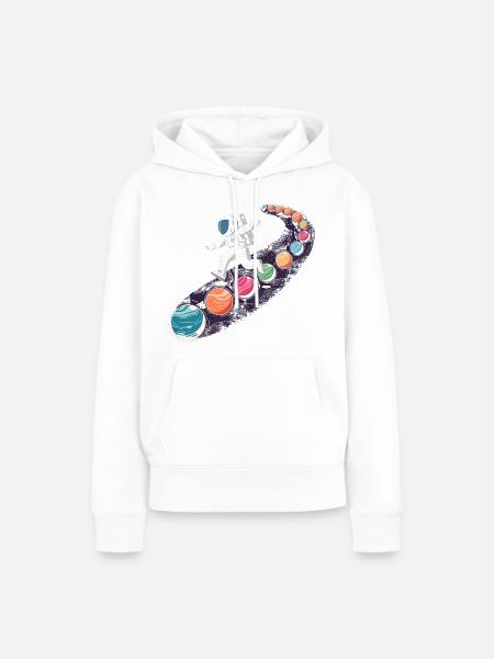 Weltraumabenteuer Astronaut Kinderdesign - Frauen Premium Bio Hoodie - Weiß