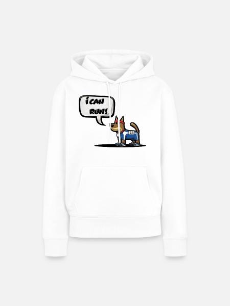 ICH KANN RENNEN! - Frauen Premium Bio Hoodie - Weiß