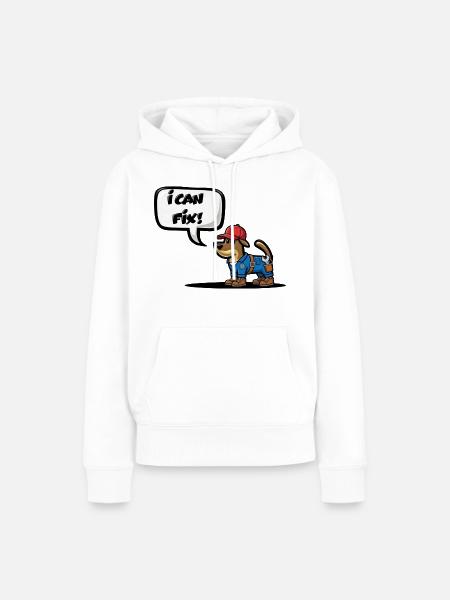 ICH KANN REPARIEREN! - Frauen Premium Bio Hoodie - Weiß