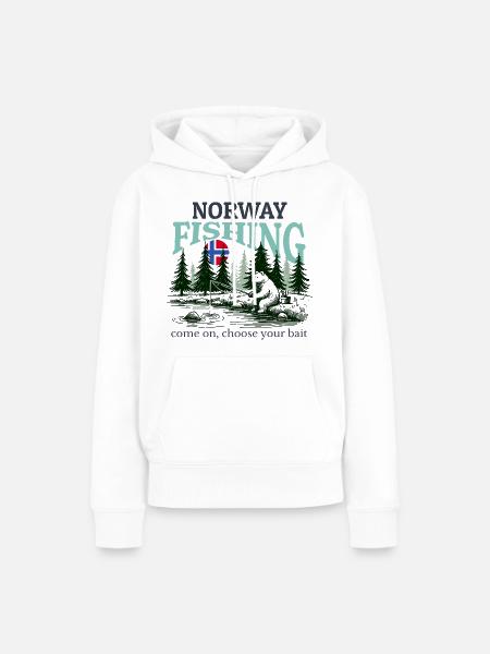 Norwegen Angeln - Frauen Premium Bio Hoodie - Weiß