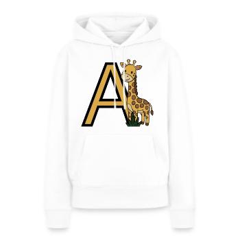 Giraffe mit Buchstabe A - Frauen Premium Bio Hoodie - Weiß - Vorne - Julia (174cm)