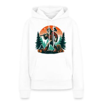 Bûcheron Forester Bigfoot - Sweat à capuche Premium bio Femme - blanc - Devant - Julia (174cm)