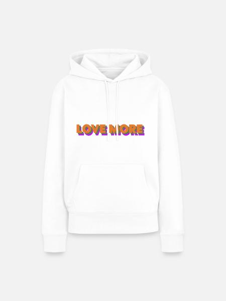 Liebe mehr - Frauen Premium Bio Hoodie - Weiß