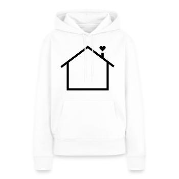 Haus schlicht mit Herz - Frauen Premium Bio Hoodie - Weiß - Vorne - Julia (174cm)
