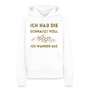 Lustiger Auswanderer Spruch Ich wander aus - Frauen Premium Bio Hoodie - Weiß - Vorne - Julia (174cm)