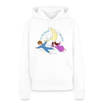 Voyage De Pierre En Route Vers La Lune - Sweat à capuche Premium bio Femme - blanc - Devant - Julia (174cm)