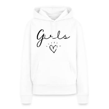 Filles. - Sweat à capuche Premium bio Femme - blanc - Devant - Julia (174cm)