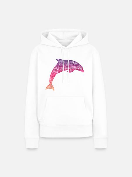 Delfi, Dolphin - Frauen Premium Bio Hoodie - Weiß