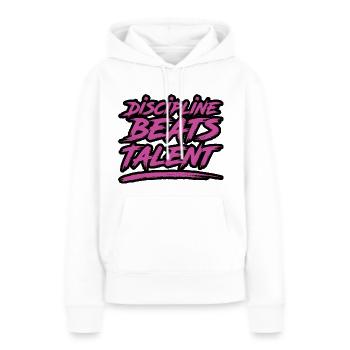 Discipline Beats Talent - Women’s Premium Organic Hoodie - white - Front - Julia (174cm)