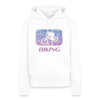 biking biken - Frauen Premium Bio Hoodie - Weiß - Vorne - Julia (174cm)