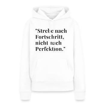 Motivation und Inspiration - Frauen Premium Bio Hoodie - Weiß - Vorne - Julia (174cm)