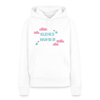 Kleines Wunder Babygeschenk - Geburtsgeschenk - Frauen Premium Bio Hoodie - Weiß - Vorne - Julia (174cm)