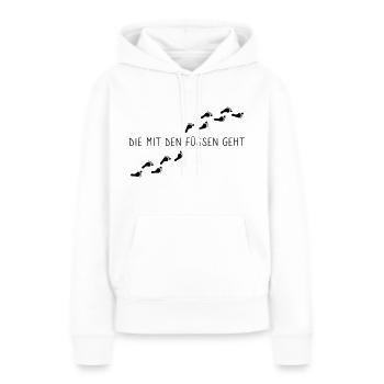 Proverb for barefoot runner: The feet - Women’s Premium Organic Hoodie - white - Front - Julia (174cm)