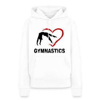 Turnen, Turnerin und Herz, Gymnastics - Frauen Premium Bio Hoodie - Weiß - Vorne - Julia (174cm)