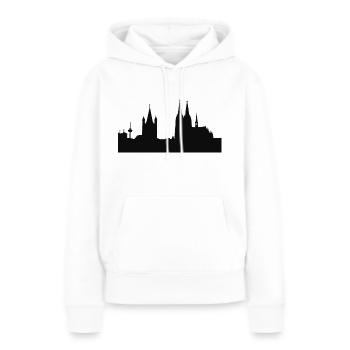 COLOGNE / COLLECTION COLOGNE - Sweat à capuche Premium bio Femme - blanc - Devant - Julia (174cm)