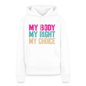 Mon corps, ma décision - Sweat à capuche Premium bio Femme - blanc - Devant - Julia (174cm)