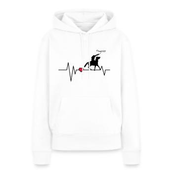 Herzschlag Westernreiter - Frauen Premium Bio Hoodie - Weiß - Vorne - Julia (174cm)