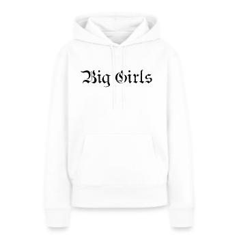 Streetwear - Sweat à capuche Premium bio Femme - blanc - Devant - Julia (174cm)