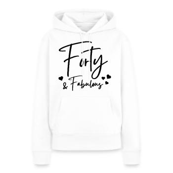 Quarante fabuleux - Sweat à capuche Premium bio Femme - blanc - Devant - Julia (174cm)
