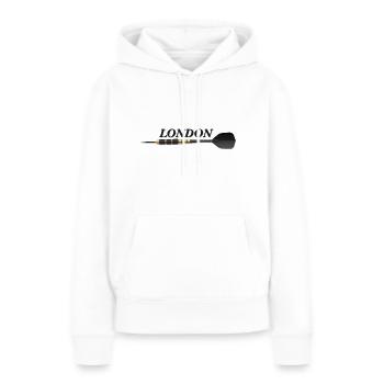 London England Dartspfeil Darts Sport - Frauen Premium Bio Hoodie - Weiß - Vorne - Julia (174cm)