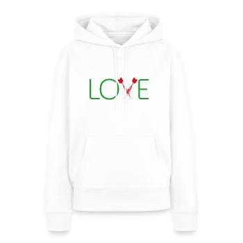 Darts Dart Love - Frauen Premium Bio Hoodie - Weiß - Vorne - Julia (174cm)