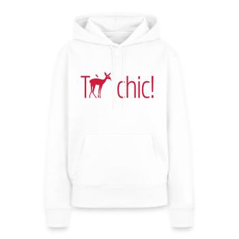 TREH chic très chic - Frauen Premium Bio Hoodie - Weiß - Vorne - Julia (174cm)