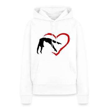 Turnen, Turnerin und Herz, Gymnastics - Frauen Premium Bio Hoodie - Weiß - Vorne - Julia (174cm)