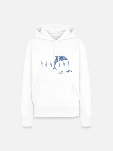 Dolphin Delfin - Frauen Premium Bio Hoodie - Weiß