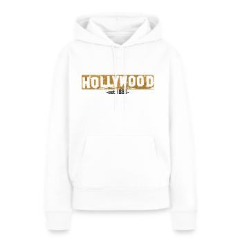 Hollywood - Sweat à capuche Premium bio Femme - blanc - Devant - Julia (174cm)