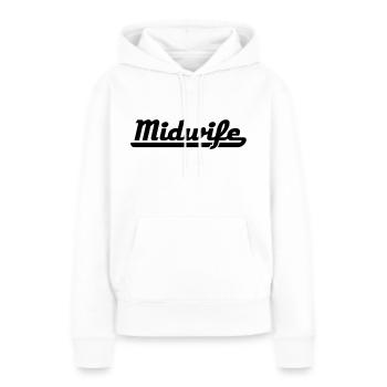 Sage-femme - Sweat à capuche Premium bio Femme - blanc - Devant - Julia (174cm)