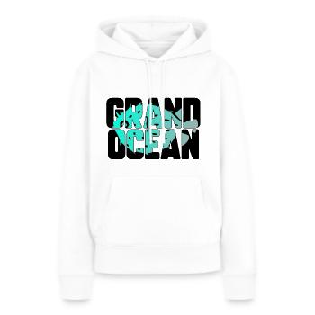 Grand océan - Sweat à capuche Premium bio Femme - blanc - Devant - Julia (174cm)