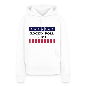 Rock 'n' Roll First (Music / USA / America) - Women’s Premium Organic Hoodie - white - Front - Julia (174cm)