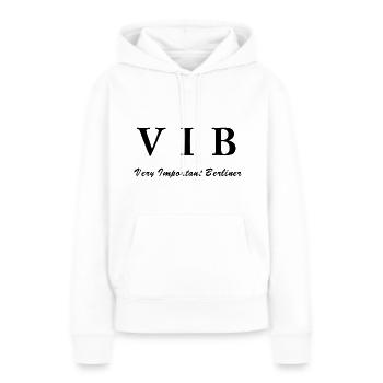 Berlin, ich bin ein Berliner, VIB, Berlin VIP - Frauen Premium Bio Hoodie - Weiß - Vorne - Julia (174cm)
