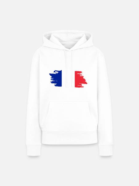 France Flag - Frauen Premium Bio Hoodie - Weiß