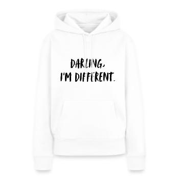 Darling, I'm different. Liebling, ich bin anders. - Frauen Premium Bio Hoodie - Weiß - Vorne - Julia (174cm)