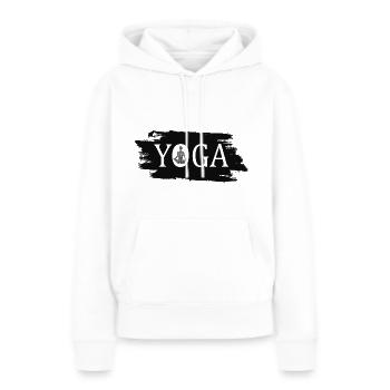 Yoga Yogi - Frauen Premium Bio Hoodie - Weiß - Vorne - Julia (174cm)