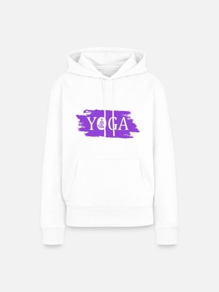 Yoga Namaste - Frauen Premium Bio Hoodie - Weiß