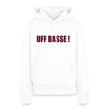 UFFBASSE - Sweat à capuche Premium bio Femme - blanc - Devant - Julia (174cm)