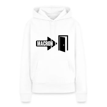 Macron la porte - Sweat à capuche Premium bio Femme - blanc - Devant - Julia (174cm)