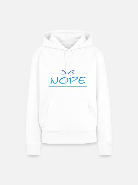 Nope - Frauen Premium Bio Hoodie - Weiß