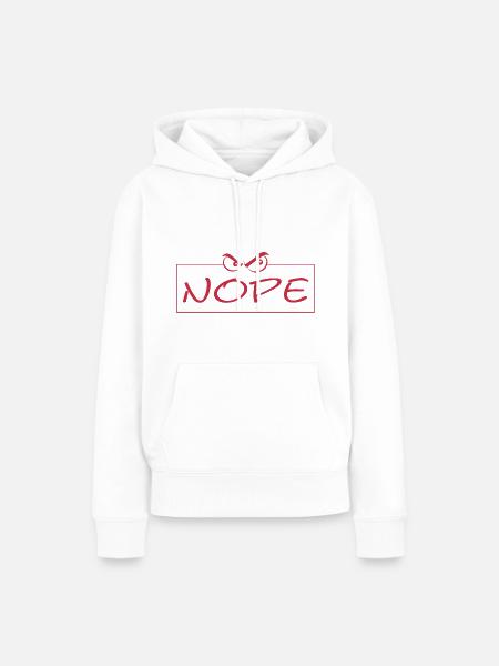 Nope - Frauen Premium Bio Hoodie - Weiß