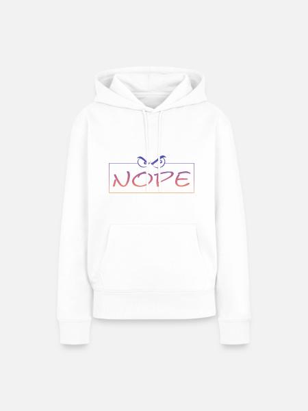 Nope - Frauen Premium Bio Hoodie - Weiß