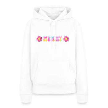 Florale Mom Vibes - Geschenkidee - Geschenk - Frauen Premium Bio Hoodie - Weiß - Vorne - Julia (174cm)
