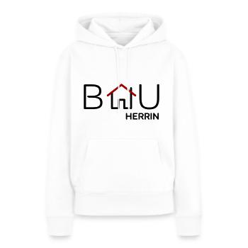 Bauherrin - Frauen Premium Bio Hoodie - Weiß - Vorne - Julia (174cm)