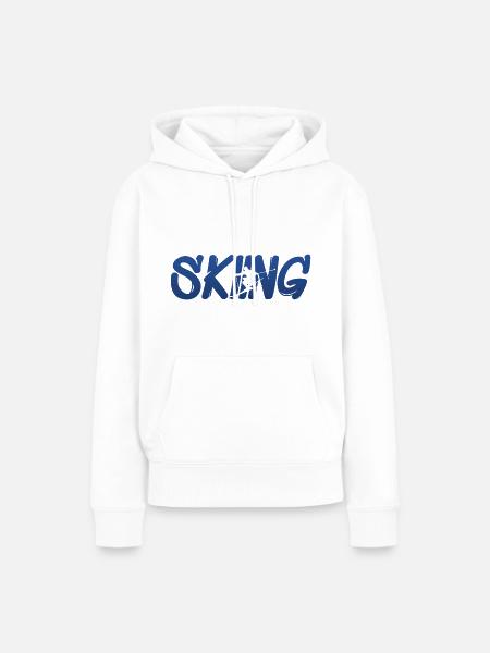 Skifahren, Skiing, Ski - Frauen Premium Bio Hoodie - Weiß