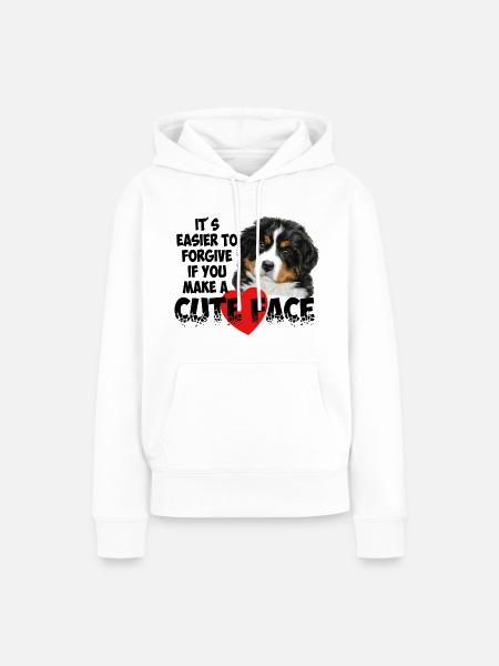 Bernese mountain dog - Vrouwen Premium Bio hoodie - wit