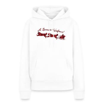 Noël du Bouvier Bernois - Sweat à capuche Premium bio Femme - blanc - Devant - Julia (174cm)