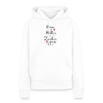 Omas sind Mütter mit Zuckerguss - Oma Geschenk - Frauen Premium Bio Hoodie - Weiß - Vorne - Julia (174cm)