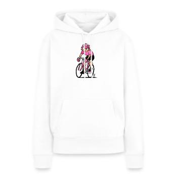 Cycliste dans la Rosa Maglia - Sweat à capuche Premium bio Femme - blanc - Devant - Julia (174cm)